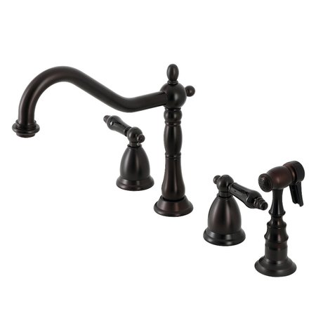 KINGSTON BRASS KS1795PKLBS Widespread Kitchen Faucet, Oil Rubbed Bronze KS1795PKLBS